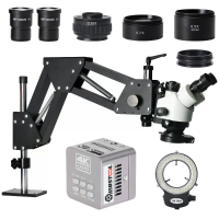 MUSTOOL 7X 45X 4K Binoculaire Stereo Microscoop Vergrotende Stand Diamantinstelling Microscoop Camera EU stekker Voor Si