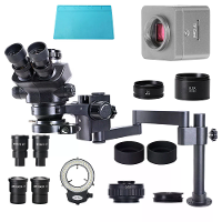 MUSTOOL HY 6210s 3.5X 200X Vergroting 4K HDM Trinoculair Stereo Microscoop USB Camera Simul Focal LED Ringlamp Voor Indu