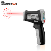 Mustool® Mt6550  50~550℃ Digital Lcd Color Display Non Contact Infrared Laser Thermometer Temperature Tester Gun With 12 Indicative Ring + Temperature Difference Alarm ( 58~1022℉)