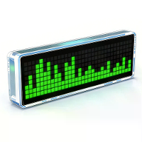 Muziek Spectrum Klok DIY Kit 8x32 LED matrix 256 LEDs USB C 5V Audio Reactive Doorzichtig Acryl Geval Tijdweergave Burea