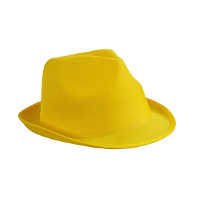 Trilby feesthoedje   geel   voor volwassenen   voordelige carnaval party hoeden