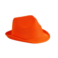 Trilby feesthoedje oranje voor volwassenen