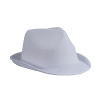 Trilby feesthoedje wit voor volwassenen
