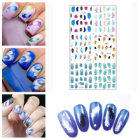 Nail Art Tips Swan Feather Water Transfer Decal Sticker