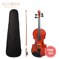 Naomi 3/4 Viool Hoogglans / Matte Afwerking Viool Student Viool W / Case + Boog Voor Biginner Viool Leerling Natuurlijke