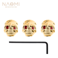 NAOMI 3PCS Skull Gitaarknoppen Metalen Gitaarvolume Toonregelknop Gitaaronderdelen Accessoires