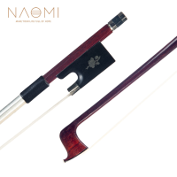 NAOMI 4/4 Strijkstok Brazilwood Strijkstok Achthoekige Stok Schapenvachtgreep Wit Paardenhaar Ebbenhout Kikker