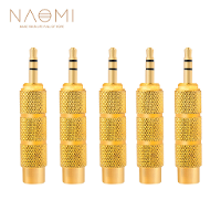 NAOMI 5 stks / 1 set Gouden Metalen 6.5Mm Male Naar 3.5Mm Vrouwelijke Audio Adapter Stereo AUX Converter Versterker