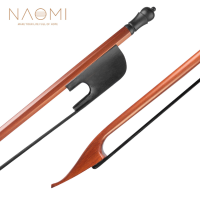 NAOMI Klassieke Barokke Stijl Brazilwood Boog 4/4 Strijkstok Ronde Stok Zwart Paardenhaar Ebbenhout Kikker Licht Boog