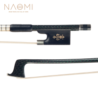 NAOMI Master 4/4 Koolstofvezel Strijkstok Groen Zijde Gevlochten Koolstofvezel Stok Cupronickel Gemonteerd Ebbenhout Kik