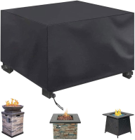 NASUM Outdoor Square Firepit Cover 420D Zwart Waterdicht Weerbestendig Fire Pit Cover