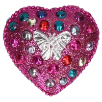 Kinder tanden doosje vlinder fuchsia roze 6 cm