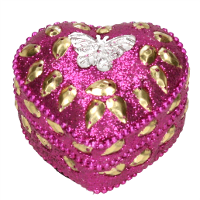 Tanden opbergdoosje voor kinderen   vlinder roze   6 x 6 x 3 cm   handgemaakt   decoratief