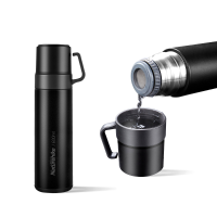 Naturehike NH17S020 B 600ml 304 Stainless Steel Vacuum Cup Double Lid Bottle Camping Travel
