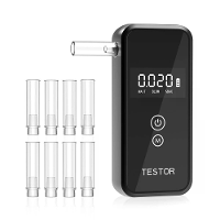 Nauwkeurige Draagbare Professionele Ademtester Alcoholmeter met Digitale Weergave 8 Herbruikbare Mondstukken voor Thuis
