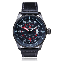 Naviforce 9044 Military Style Date Pu Leather Quartz Men Wrist Watch
