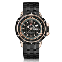 Naviforce 9073 Fashion Business Military Stainless Steel Strap Alloy Case Men Quartz Watch