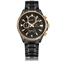 Naviforce 9089 Fashion Men Quartz Watch Luxury Multifunction Stainless Steel Strap Watch