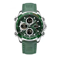NAVIFORCE Mannen Multifunctionele Quartz Horloge Mode Echte Leren Band Sport Horloge Exquisite Waterdichte Horloges voor