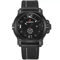 NAVIFORCE Mode Mannen Sport Horloges Echte Leren Band Quartz Horloge Waterdicht Datum Luminous Horloge