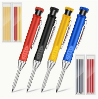 Navulbare Timmermanspotloodset Houtbewerking Markeerpen Diepe Gat Marker Hoogwaardig Mechanisch Potlood voor Nauwkeurig