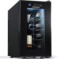 NEEDONE 23L 8 fles Wijnkoelkast Vrijstaande Thermo elektrische Wijnkoeler Zwart