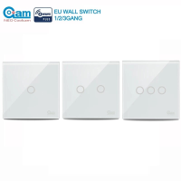 COOLCAM Zwave Slimme Lichtschakelaar EU 1/2/3CH Aanraakgevoelige Wandschakelaar Domotica Z Wave Draadloze Afstandsbedien