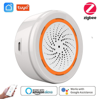 NEO Tuya Zigbe Sirene Alarm APP Afstandsbediening Aan / Uit Controle 90dB Geluid Licht Alarm met Temperatuur Vochtigheid