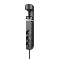 Neomounts DS22 840BL6 Bureaucontactdoos met klem en USB C en USB A poorten   Quick charge stekkerdoos