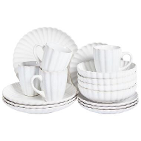 NETTLE   Servies set van 16   Gebroken wit   Steengoed