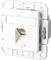 Netwerkdoos Inbouw Inzet met centraalstuk CAT 6 1 poort Metz Connect Zuiver wit
