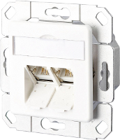 Metz Connect 1307381102 I Netwerkdoos Inbouw (in muur) Inzet met centraalstuk CAT 6 2 poorten Zuiver wit