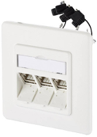 Metz Connect 130B11D31002 E Netwerkdoos Inbouw Inzet met centraalstuk en frame 3 poorten Zuiver wit