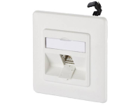 Metz Connect 130B11D11002 E Netwerkdoos Inbouw Inzet met centraalstuk en frame CAT 6A 1 poort Zuiver wit