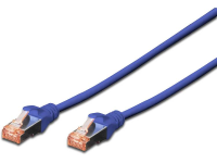 Digitus DK 1644 100/B RJ45 Netwerk Aansluitkabel CAT 6 S/FTP 10 m Blauw Afscherming gevlochten, Halogeenvrij, Vlambestendig, Folie afscherming, Afgeschermd,