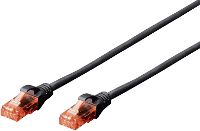 Digitus DK 1612 010/BL RJ45 Netwerkkabel, patchkabel CAT 6 U/UTP 1.00 M Zwart Verdraaide paren 1 stuk(s)