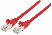Intellinet 740579 RJ45 Netwerkkabel, patchkabel CAT 6A S/FTP 0.25 M Rood Folie afscherming, Afscherming gevlochten, Afgeschermd, Halogeenvrij 1 stuk(s)