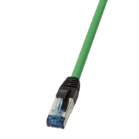 LogiLink CQ6095P RJ45 Netwerk Aansluitkabel CAT 6A S/FTP 10 m Groen Vlambestendig, Halogeenvrij, Snagless