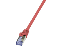 LogiLink CQ5084S RJ45 Netwerk Aansluitkabel CAT 6A S/FTP 7.5 M Rood Vlambestendig, Halogeenvrij, Snagless
