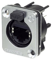 Neutrik Chassisbus NE8FDV SE CON Bus, inbouw verticaal Aantal polen (sensoren) 8P8C Zilver 1 stuk(s)