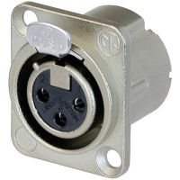 Neutrik NC3FD LX XLR connector Flensbus, contacten recht Aantal polen: 3 Zilver 1 stuk(s)