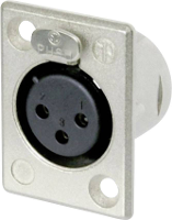 Neutrik NC3FP 1 XLR connector Flensbus, contacten recht Aantal polen: 3 Zilver 1 stuk(s)