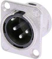 Neutrik NC3MDL1 XLR connector Flensstekker, contacten recht Aantal polen: 3 Zilver 1 stuk(s)