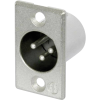 Neutrik NC3MP XLR connector Flensstekker, contacten recht Aantal polen: 3 Zilver 1 stuk(s)