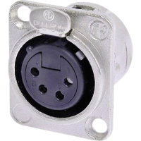 Neutrik NC4FD L 1 XLR connector Flensbus, contacten recht Aantal polen: 4 Zilver 1 stuk(s)