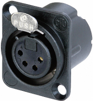 Neutrik NC4FD LX B XLR connector Flensbus, contacten recht Aantal polen: 4 Zwart 1 stuk(s)