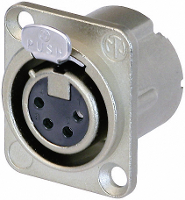 Neutrik NC4FD LX XLR connector Flensbus, contacten recht Aantal polen: 4 Zilver 1 stuk(s)