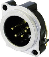 Neutrik NC4MBV XLR connector Flensstekker, contacten recht Aantal polen: 4 Zilver 1 stuk(s)