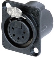 Neutrik NC5FD LX B XLR connector Flensbus, contacten recht Aantal polen: 5 Zwart 1 stuk(s)