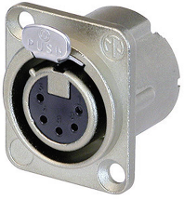 Neutrik NC5FD LX XLR connector Flensbus, contacten recht Aantal polen: 5 Zilver 1 stuk(s)